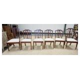 1156	SET OF 6 ANTIQUE DINING CHAIRS W/STRING INLAY, 2 ARM, 4 SIDE