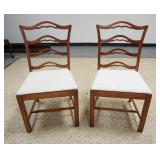 1158	PAIR OF RIBBON BACK CHAIRS, SOME STAINING ON THE SLIP SEATS