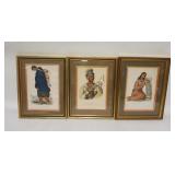 1175	3 FRAMED PRINTS OF NATIVE AMERICANS, 10 1/2 IN X 13 1/2 IN INCLUDING FRAMES