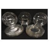 1192	SET OF 12 GLASS PLATES W/CUT DECORATION, POLISHED BASE RIMS, 8 IN