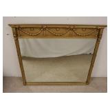 1213	MIRROR IN GOLD FRAME W/BELLFLOWER SWAGS, 38 3/4 IN X 32 3/4 IN