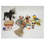 1216	GROUP OF DISNEY TOYS INCLUDING FERDENAND THE BULL, MICKEY & MINNIE HAND PUPPETS, 3 LITTLE PIGS 