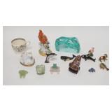 1220	LOT OF FROGS/ OTHER ANIMALS ETC. INCLUDES ROSTRANT SWEDEN PAPERWEIGHT, PORCELAINE DE PARIS BOX,