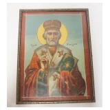 1224	PAINTING OF  PRIEST DATED 1936 SIGNED. 12 3/4 IN X 16 3/4 IN INCLUDING FRAME