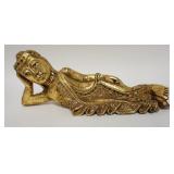 1225	CARVED GILT & JEWELED ASIAN RECLINING FIGURE 16 IN L 