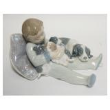 1233	LLADRO CHILD W/ DOG & PUPPIES 6 3/4 IN X 5 1/2 IN, 4 IN H