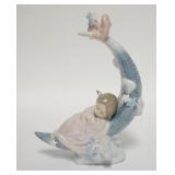 1247	LLADRO GIRL SLEEPING IN A CRESCENT MOON, 8 3/8 IN HIGH