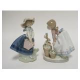 1274	2 LLADRO FIGURES GIRLS W/FLOWERS, TALLEST IS 7 IN
