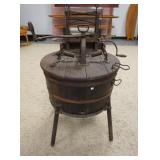 1288	WOODEN WASHING MACHINE, 26 IN DIAMETER X 45 IN HIGH