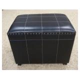 1290	LIFT TOP HASSOCK, BLACK VINYL, 23 IN X 15 1/4 IN X 19 1/2 IN HIGH