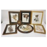 1296	7 PIECES OF FRAMED ARTWORK INCLUDING 5 HARRISON FISHER