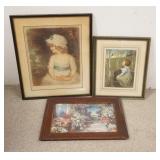 1297	3 PIECES OF FRAMED ARTWORK, LARGEST IS 20 3/4 IN X 24 1/2 IN INCLUDING FRAME