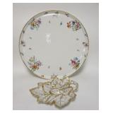 1300	T&V LIMOGES 18 IN TRAY & RPM LEAF DISH