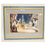 1313	MARCY MISATA ARTWORK W/MATCHING PAINTED FRAME, DOUBLE MATTED, 22 1/2 IN X 18 1/2 IN INCLUDING F