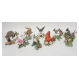 1333	9 PIECE LENOX 7 BIRDS & 2 ANIMALS, CARDINAL HAS A CHIP ON A LEAF TIP