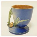 1023	ROSEVILLE BLUE PINECONE 5 IN CORNUCOPIA VASE