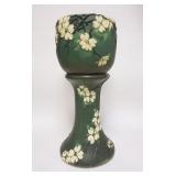 1024	ROSEVILLE GREEN DOGWOOD POT & PEDESTAL 28 IN H 