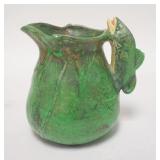 1036	WELLER COPPERTONE PITCHER W/ FISH HANDLE, 7 3/4 IN H 