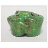 1043	WELLER COPPERTONE FLOWER FROG, 3 IN X 4IN, 2 3/8 IN H 