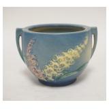 1045	ROSEVILLE FOXGLOVE SMALL BLUE POT 4 1/8 IN H, 6 1/4 IN ACROSS THE HANDLES