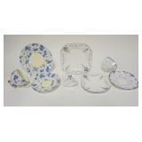 1052	LOT OF SHELLEY INCLUDES TWO TRIOS & A CUP & SAUCER, PLATES ARE 6 1/2-7 IN 