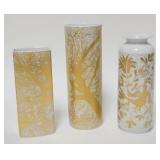 1063	3 HUTSCHENREUTHER MIDCENTURY MODERN VASES, RECTANGULAR VASE IS SIGNED SCHWAHN. TALLEST IS 9 1/8