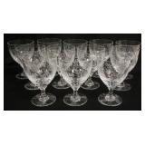 1082	SET OF 12 WILLIAM YEOWARD CUT GOBLETS 6 1/2 IN H, 4 1/4  IN TOP DIAMETER