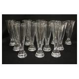 1086	SET OF 12 SIMON PEARCE TALL GLASSES 7 3/4 IN H 