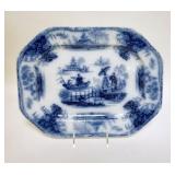 1093	BATAVIA PATTERN FLOW BLUE PLATTER 15 3/4 IN X 12 1/4 IN 