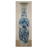 1097	SCENIC ASIAN FLOOR VASE W/ CALLIGRAPHY. 5 FT 10 1/2 IN 