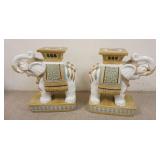 1101	PAIR OF ELEPHANT GARDEN SEATS 19 IN LONG, 22 1/4 IN H 