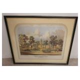 1102	F. CHILDS PRINT *VIEW OF NASSAU HALL, PRINCTON NJ* 27 IN X 22 3/4 IN INCLUDING FRAME 