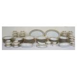 1124	128 PIECE PHILLIPE DESHOULIERES LIMOGES DINNERWARE SET, PLATTERS ARE 15 3/4 IN, DINNER PLATES A