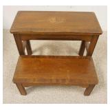 1148	INLAID & BANDED BED STEPS, 17 1/4 IN W, 14 IN H 
