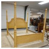 1151	4 POSTED BED W/ SPIRAL TURNED COLUMNS 79 IN W, 94 IN L, 87 IN H