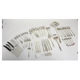 1174	FLATWARE LOT INCLUDING 14 IN LADLE & MOTHER OF PEARL HANDLED KNIVES 