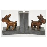 1206	PAIR OF METAL ART DECO DOG BOOKENDS, 2 1/2 WIDE X 4 IN HIGH