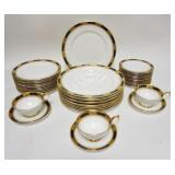 1213	46 PIECE AYNSLEY *EMPRESS* BONE CHINA DINNERWARE, DINNER PLATES ARE 10 5/8 IN