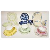 1219	6 TRIOS, INCLUDES TUSCAN, AYNSLEY W/BUTTERFLY HANDLE, PARAGON, ETC, LARGEST PLATE IS 6 3/4 IN