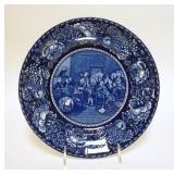 1223	R&M DARK BLUE TRANSFER PLATE, PATRICK HENRY ADDRESSING THE VIRGINIA ASSEMBLY, MADE FOR EB TAYLO