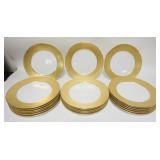 1229	SET OF 20 RAYNAUD LIMOGES GOLD DECORATED PLATES, 11 3/4 IN