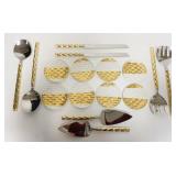 1240	16 PIECE MICHAEL WAINWRIGHT FLATWARE, ETC, PLUS 4 IN PLATES