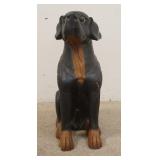 1254	LARGE CARVED WOODEN DOG, 29 1/2 IN HIGH