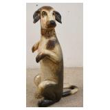 1256	LARGE CARVED WOODEN DOG *KOKO* MADE IN PHILLIPINES, SIGNED ON THE BACK TAYLOR RABB, PAINTED IN 