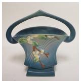 1268	ROSEVILLE BLUE SNOWBERRY BASKET 7 3/8 IN H 