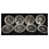1271	8 SMALL CUT GLASS PLATES W/ HEAVY CUT BASES. 5 3/8 IN