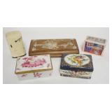 1286	LOT OF MISC. ITEMS, INCLUDES NORGE POTTERY REFRIGERATER BANK, DAMAGED SEVRES BOX, FLORAL PAINTE