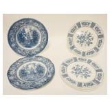 1294	2 SETS OF 4 PLATES, LIBERTY BLUE & MYOTT MELODY. 10 IN 