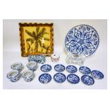 1310	LOT OF MISC. ITEMS, INCLUDING AN ANNIE MODICA TRAY, RINAUD LIMOGES CANDLE IN A PORCELAIN BOX, L