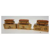 1024	LIONEL GROUP OF 3 TRAIN CARS, 2-529 PULLMAN & 530 OBSERVATION CAR